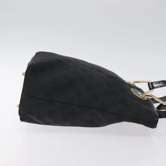 GUCCI GG Canvas Tote Bag Black Gold - Picture 6 of 15